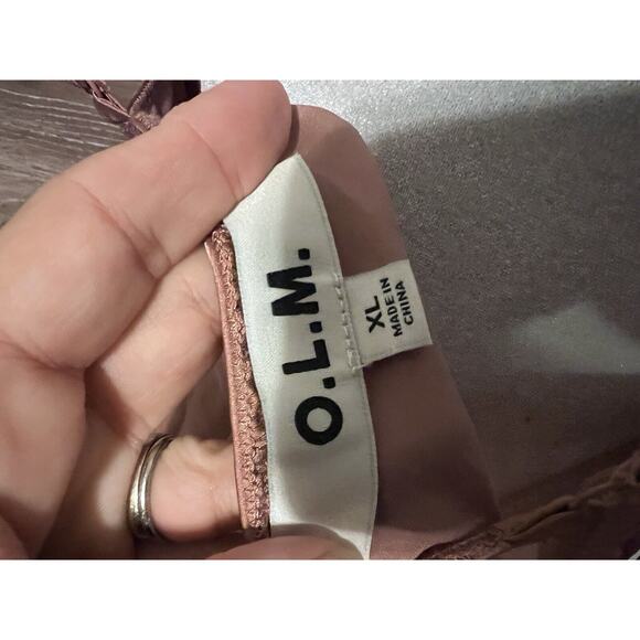 OLM Rust Orange Cowl Neck Cropped Satin Cami Tank Top Women X Large - Picture 3 of 7